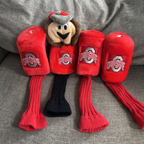 Ohio State Buckeyes Golf Club Headcovers Lot Of 4 Excellent Condition - Picture 3 of 7